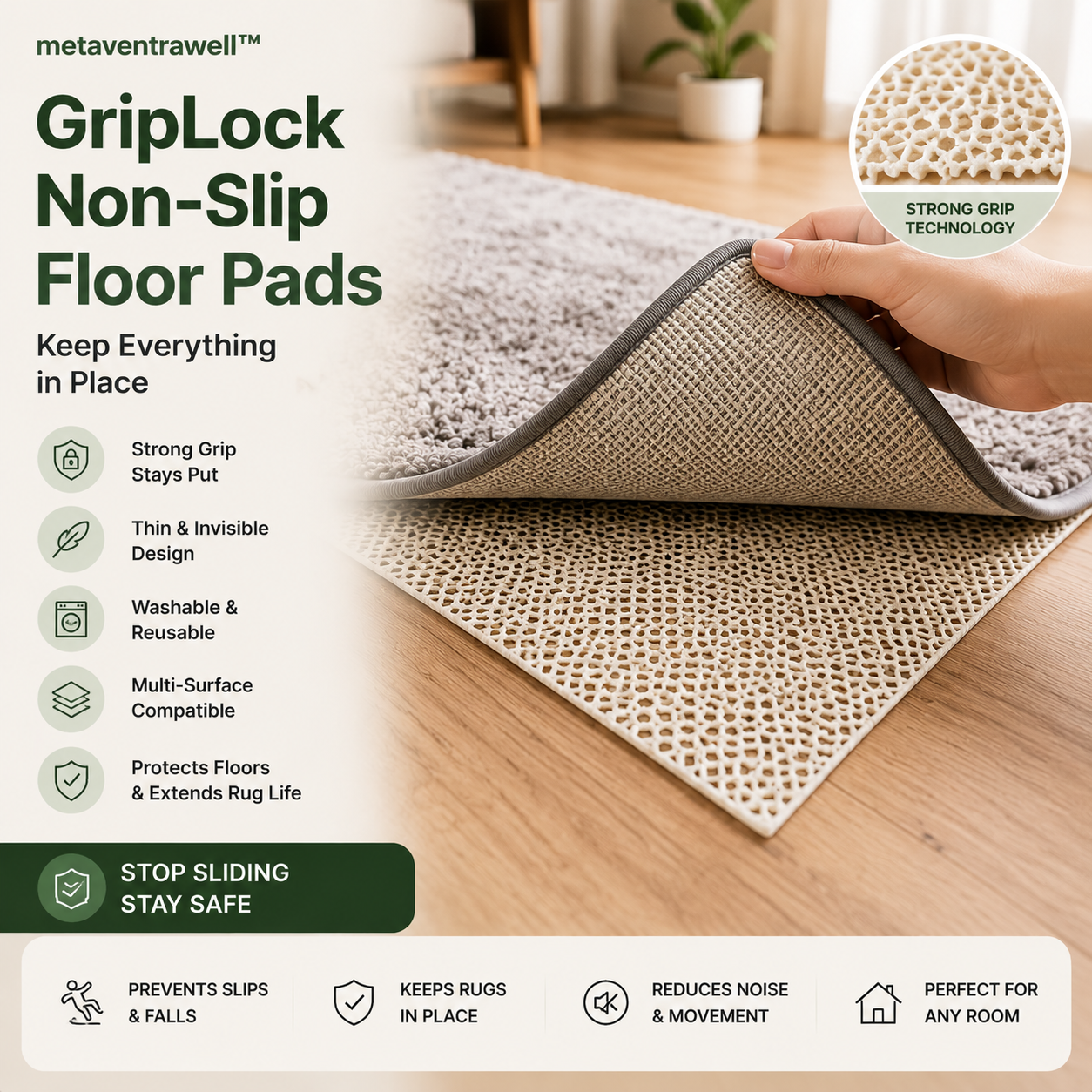 metaventrawell™ GripLock Non-Slip Floor Pads